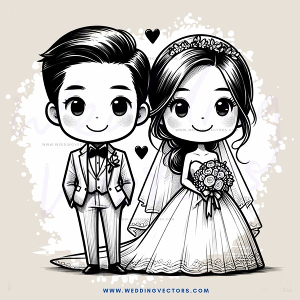 a couple's wedding day in black and white