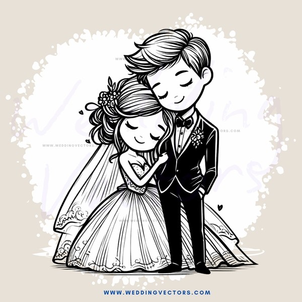 wedding couple holding hands in ring shape picture