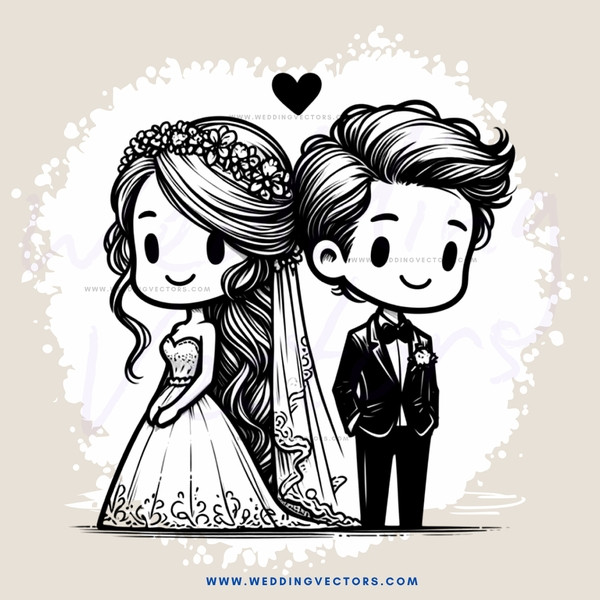 a bride and groom standing together