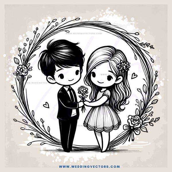 a couple in a wedding ring pose