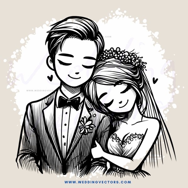 a couple hugging on their wedding day