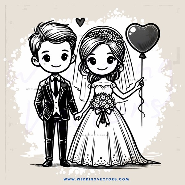 bride and groom clip art