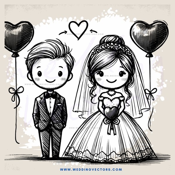 groom and bride smiling at each other
