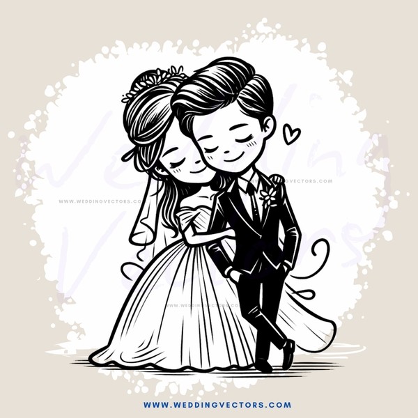 a couple embracing on their wedding day