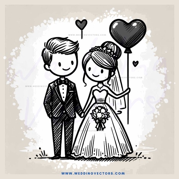 a bride and groom standing together