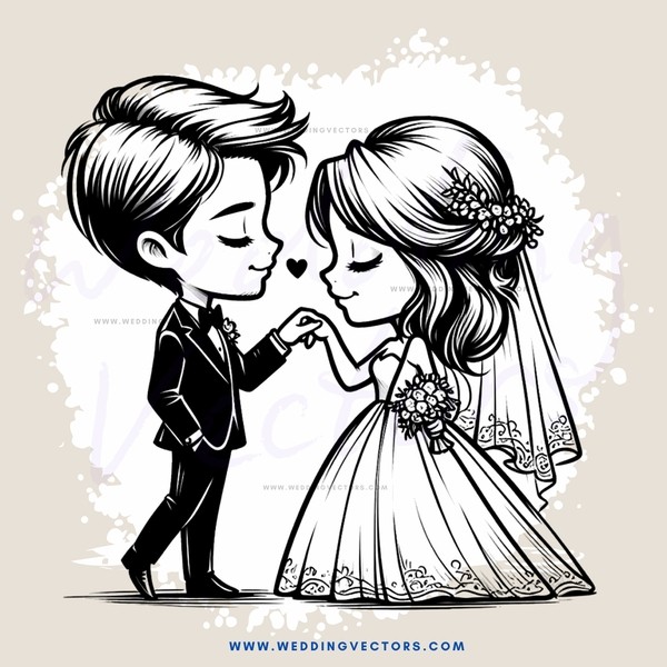 a bride & groom in tux and dress
