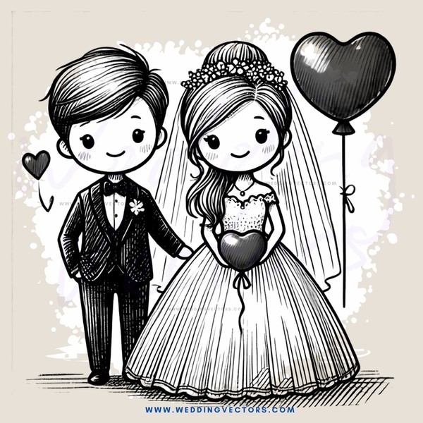 a cartoon wedding gift card