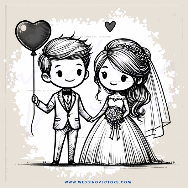 a couple holding hands and balloons