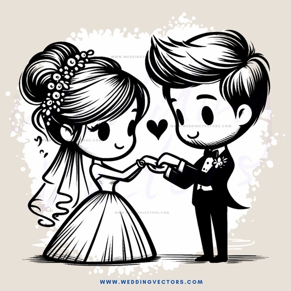 a wedding scene in black and white