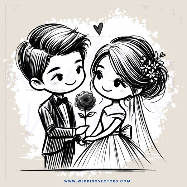 boy and girl holding rose