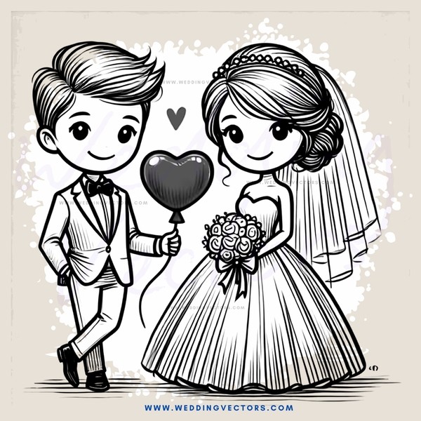 a groom and bride with a heart over their kiss