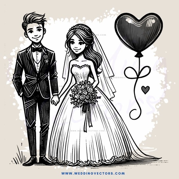 a bride and groom on their wedding day