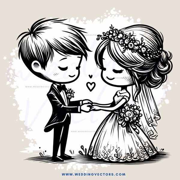 a couple in black and white holding hands