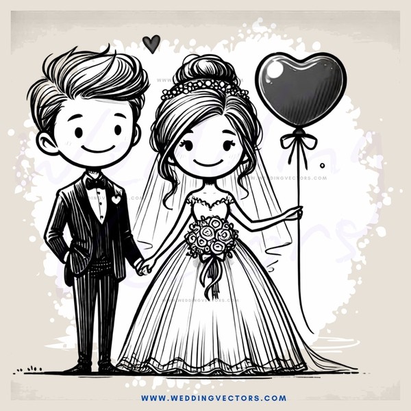 a bride and groom holding hands