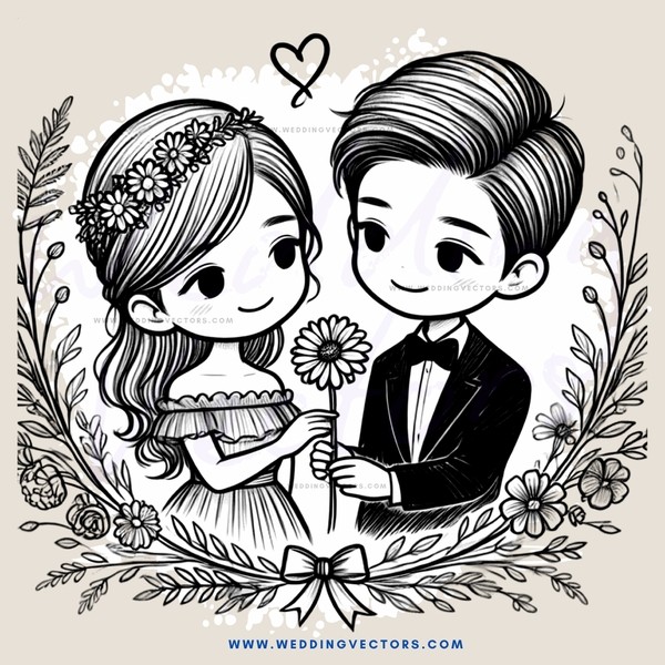 a couple holding flowers and wearing wedding rings