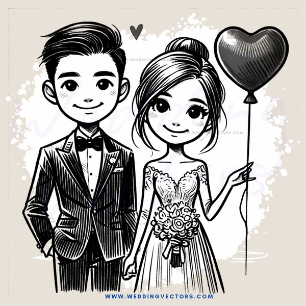 a boy and girl with balloons