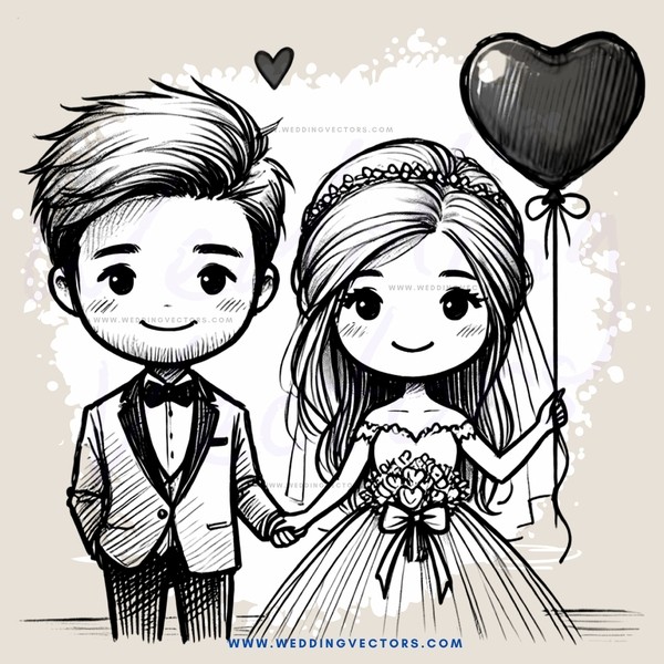 a bride and groom holding hands