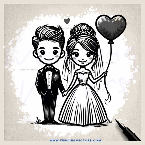 a bride and groom share their happiness