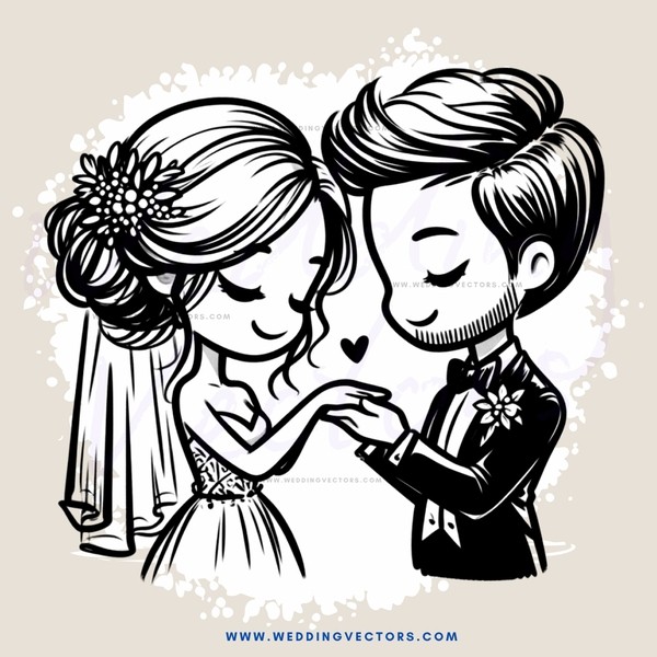 a bride and groom in silhouette