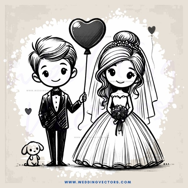 a boy and girl with balloons