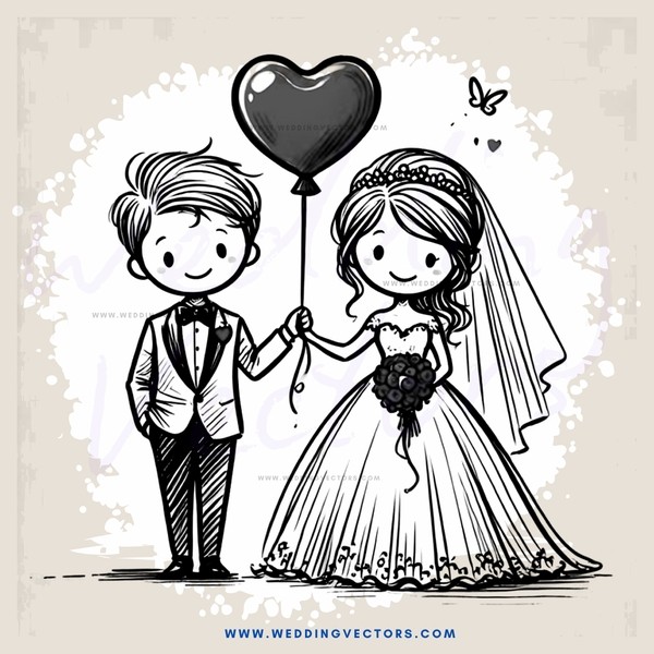 heart balloon wedding animation
