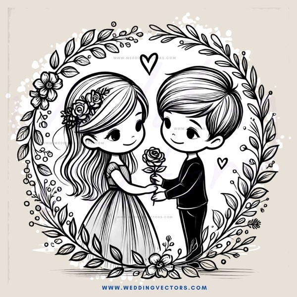 two people embracing in an illustration
