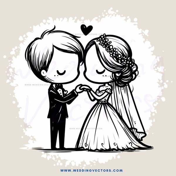 a bride and groom hugging in front of an outlined circle
