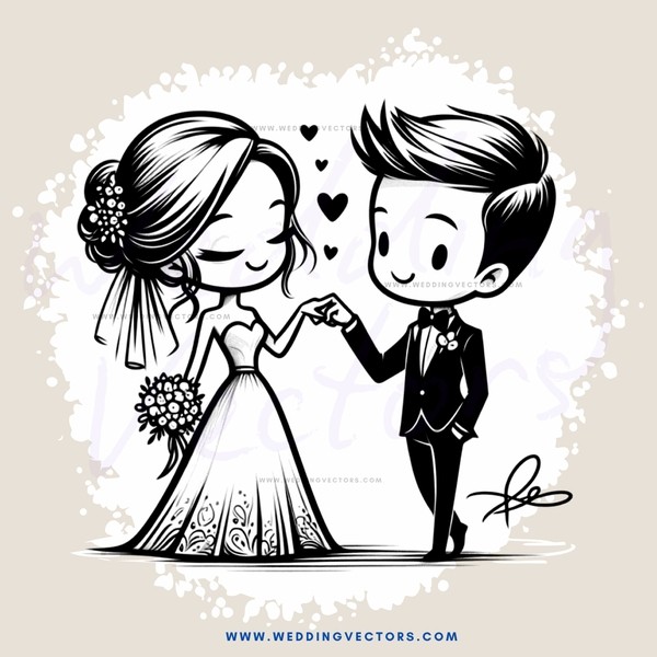 two people in wedding formal wear