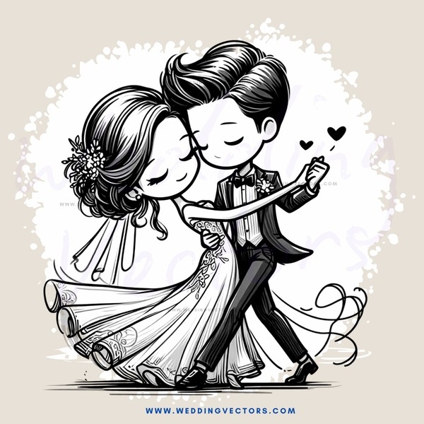 a couple dancing together in black and white