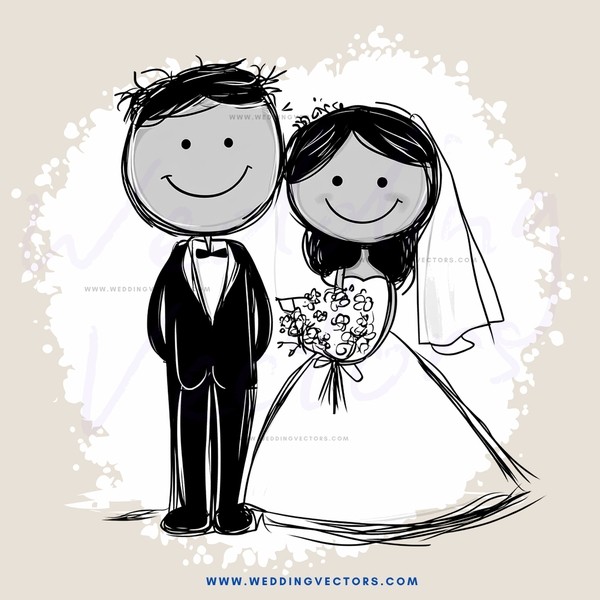 wedding couple cartoon