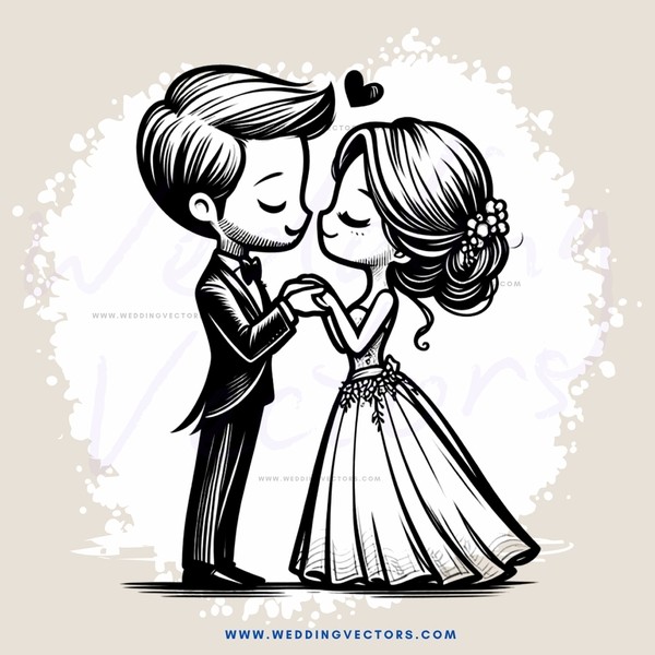 a man and woman in wedding attire holding hands