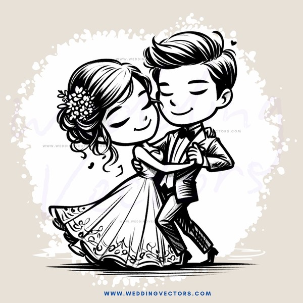 a young couple dancing together