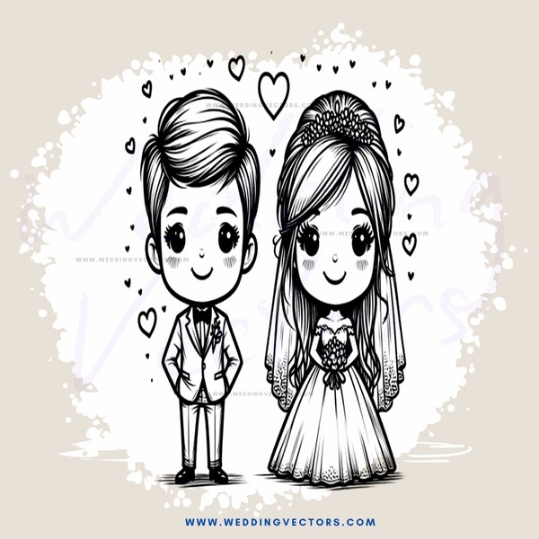 a boy and girl on their wedding day