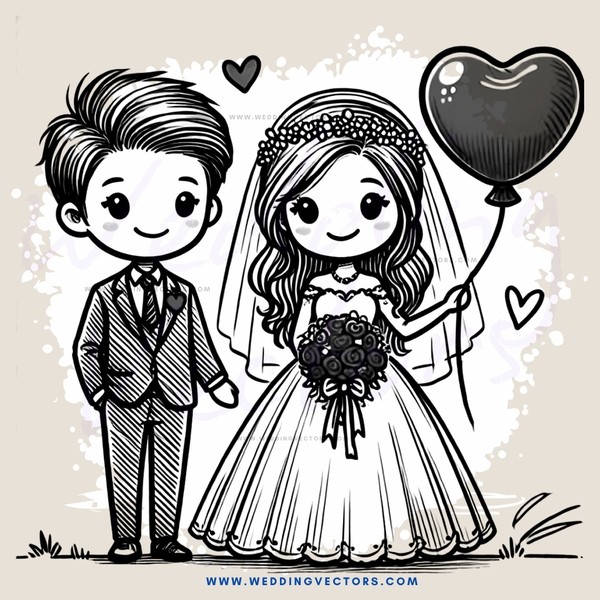 a couple on their wedding day