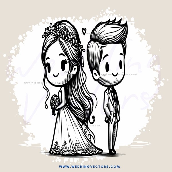 wedding animation picture on graphic designer wall decoration