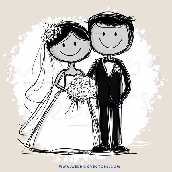 bride and groom holding flowers