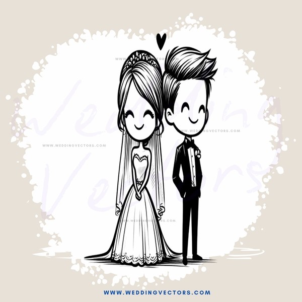 bride and groom hold hands in wedding picture