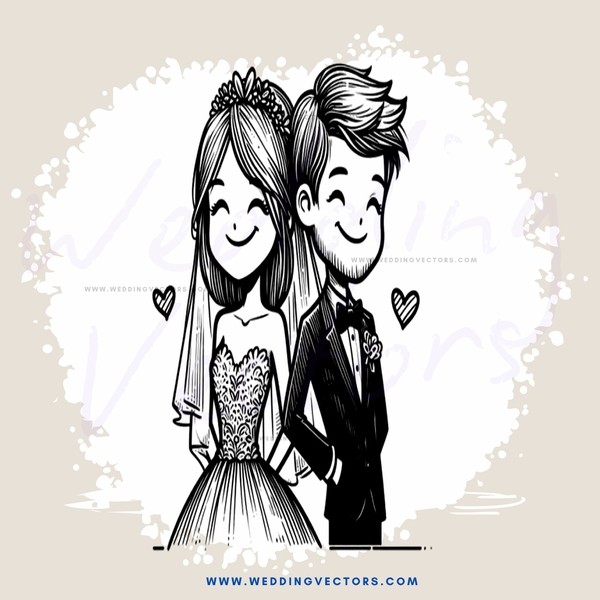 a couple in wedding attire