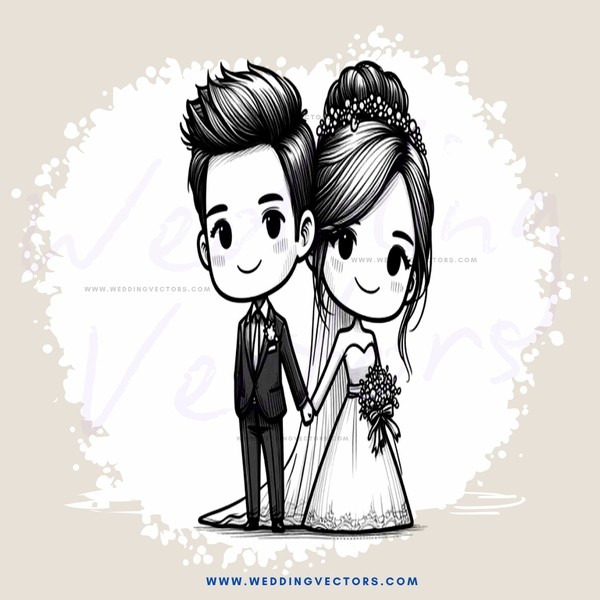a cartoon wedding ring shot