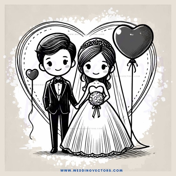 a couple holding heart balloons