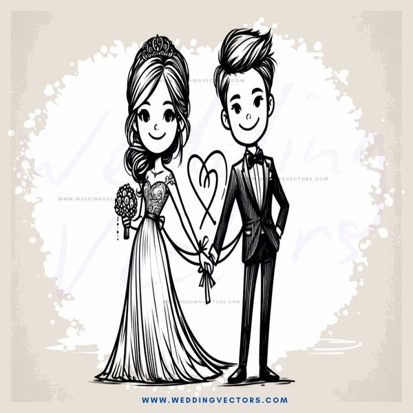 a wedding cartoon