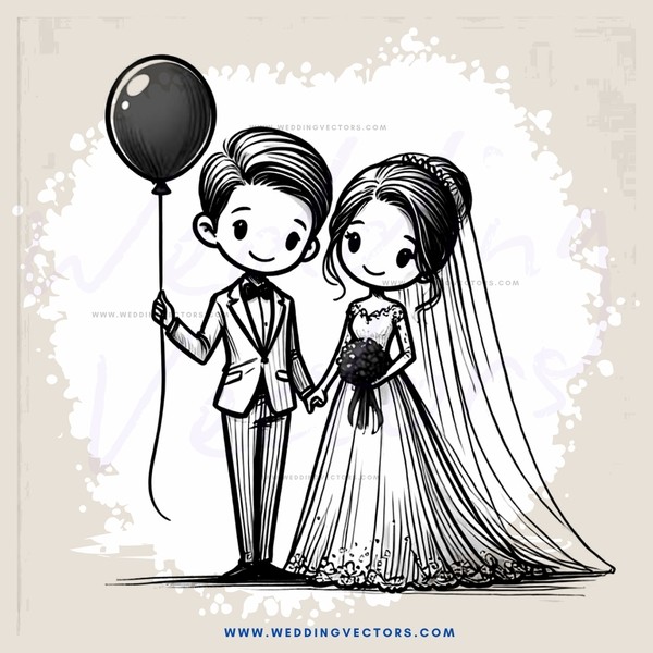 a couple holding hands and balloons