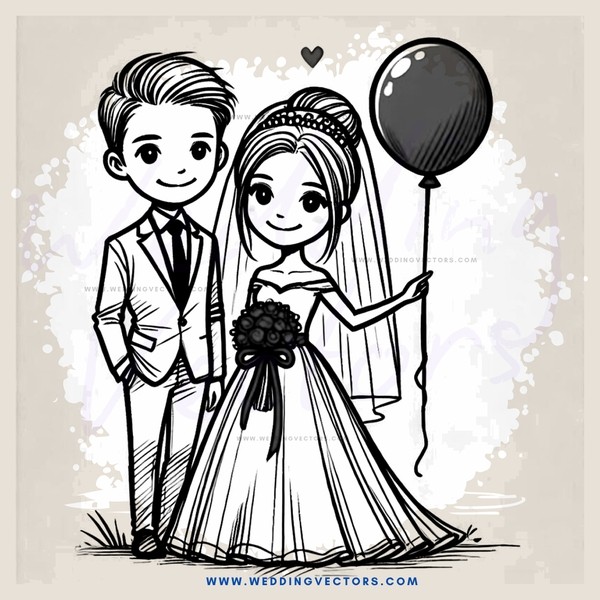 a wedding gift card with balloon decoration
