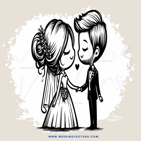 an illustration of a couple sharing a kiss