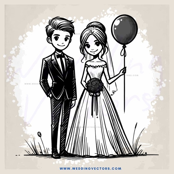 wedding anniversary gift card art in black and white