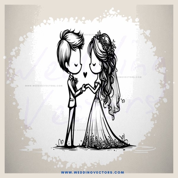 the wedding couple cartoon