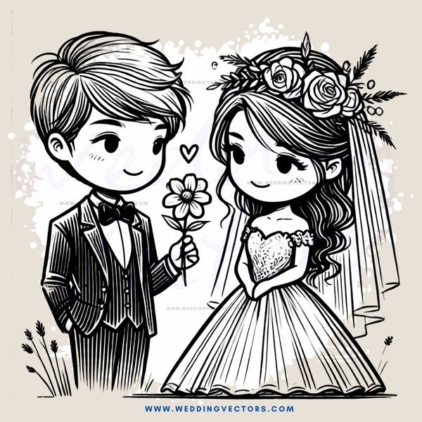 an engagement banner with a wedding couple posing for it