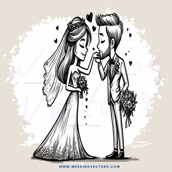 wedding couple kissing portrait
