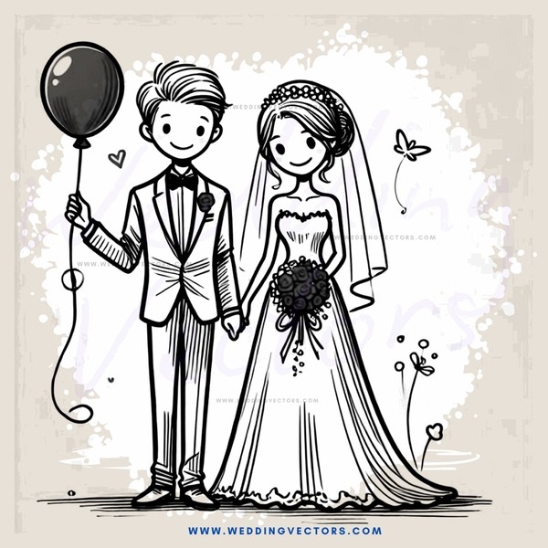 bride and groom balloon