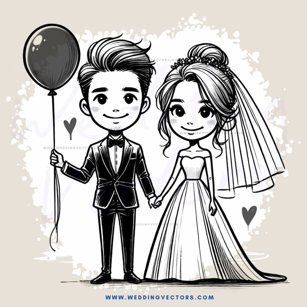 a bride and groom holding hands